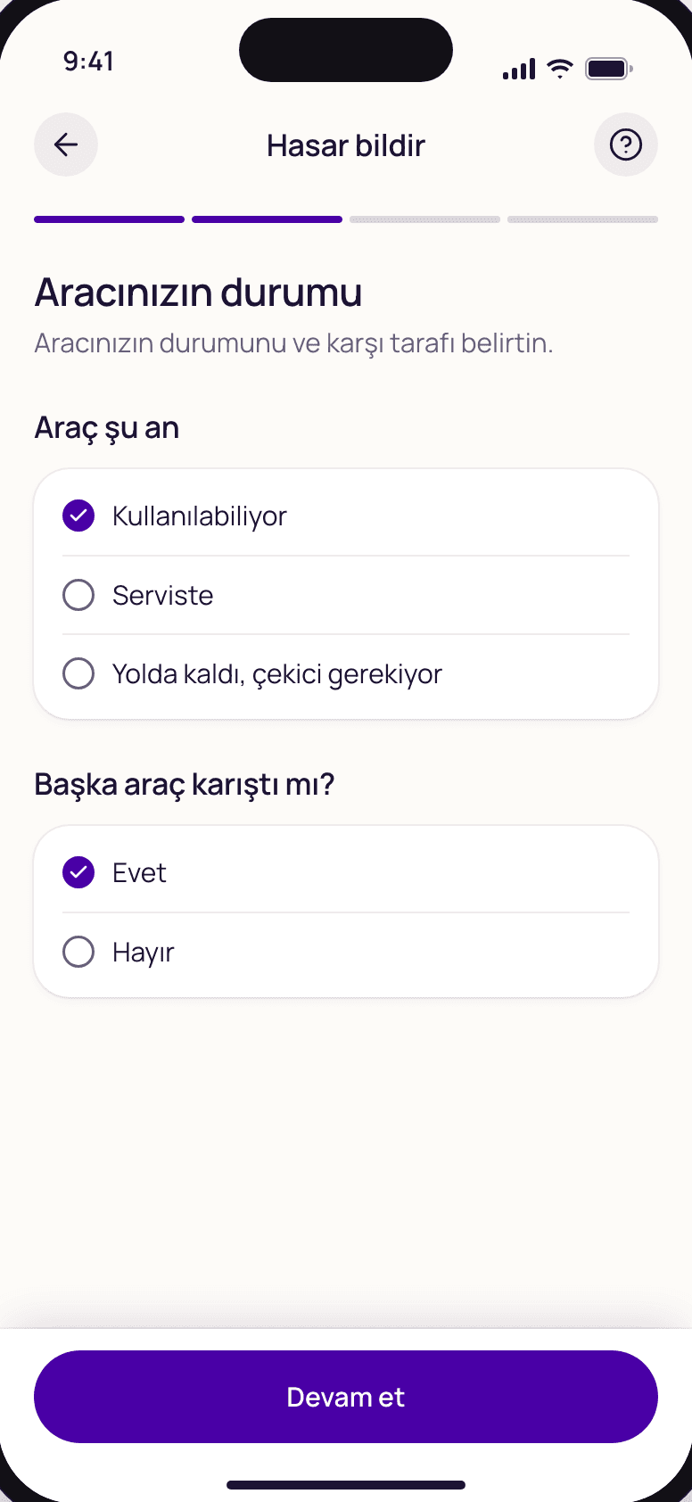 Hepiyi müşteri uygulaması tasarım prototipi (temsili veriler)